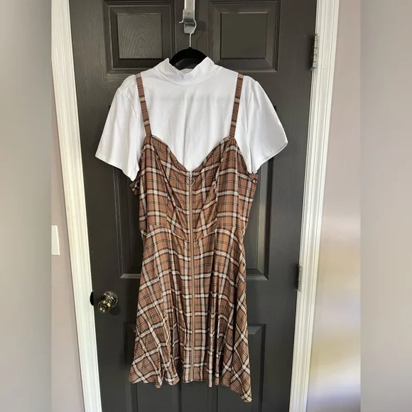 Hot Topic Brown Flannel Dress Hot Topic Brown Flannel Dress
